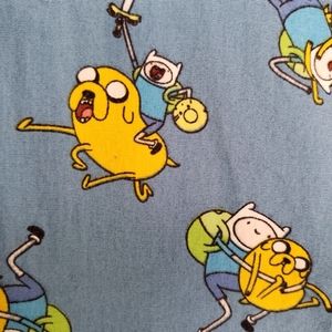 Men's Adventure Time Finn and Jake button up shirt size small.